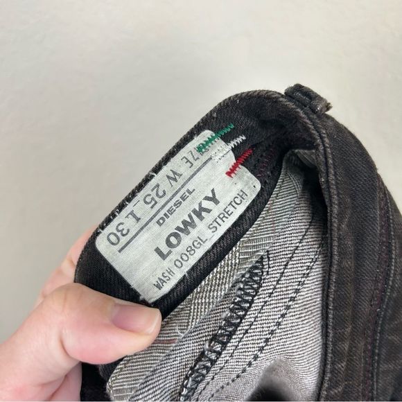 Diesel Size 25 Lowky Low Rise Jeans Black Straight Leg - Picture 3 of 11